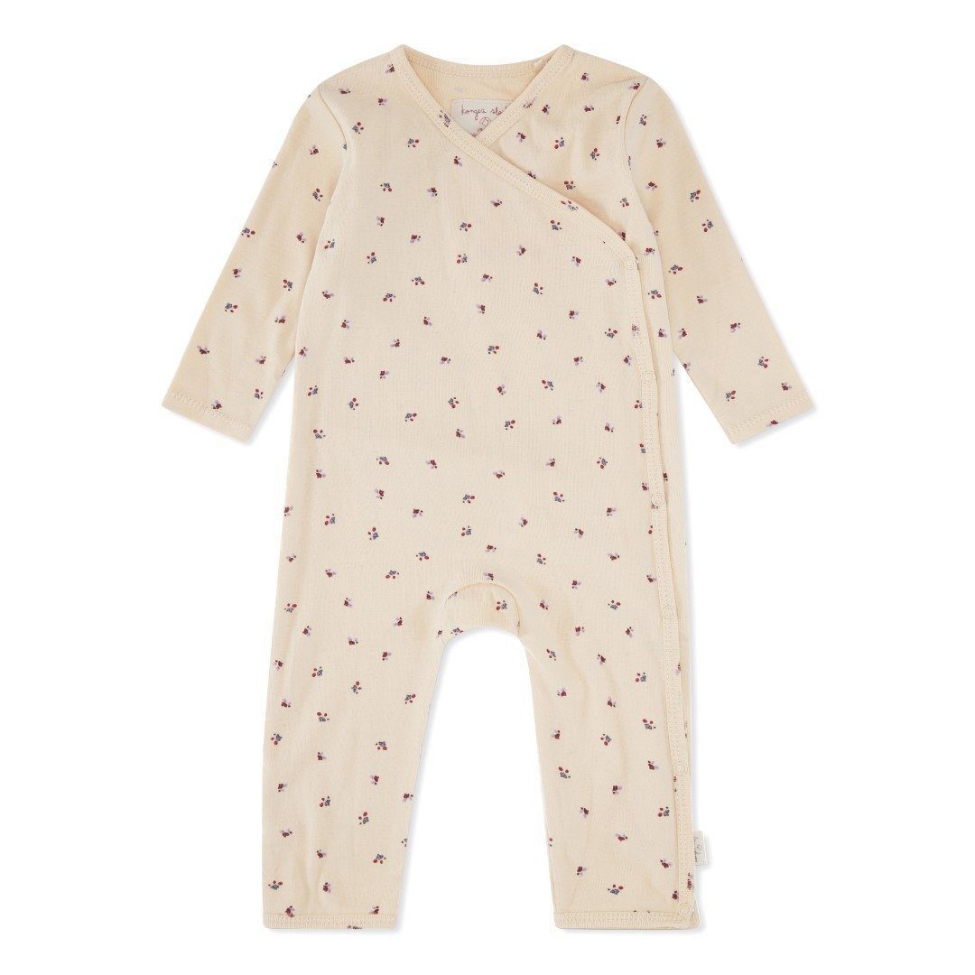 Newborn Sleepsuit Bloom Red Blue - Kiddos Organic